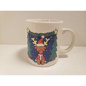 Sanyei Holiday Reindeer & Santa Claus Coffee Mug